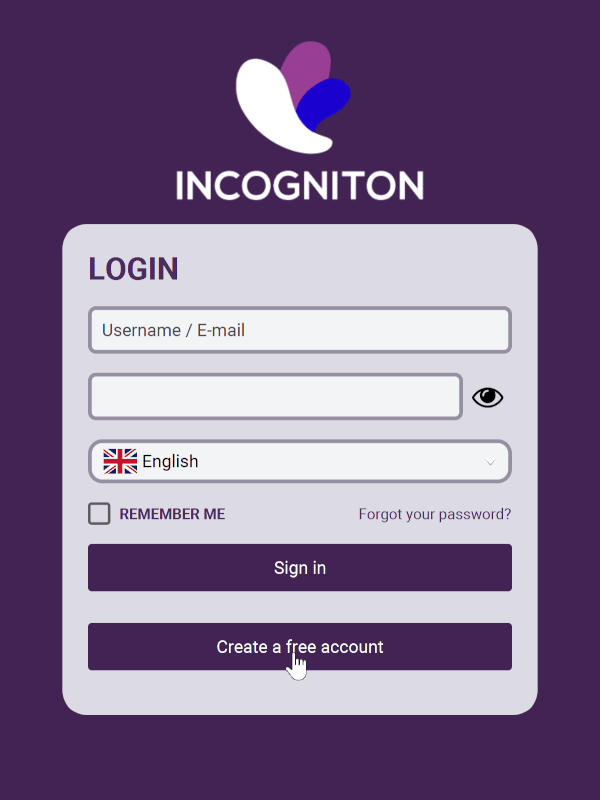 app registration in Incogniton