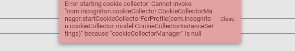 Cookie collector error