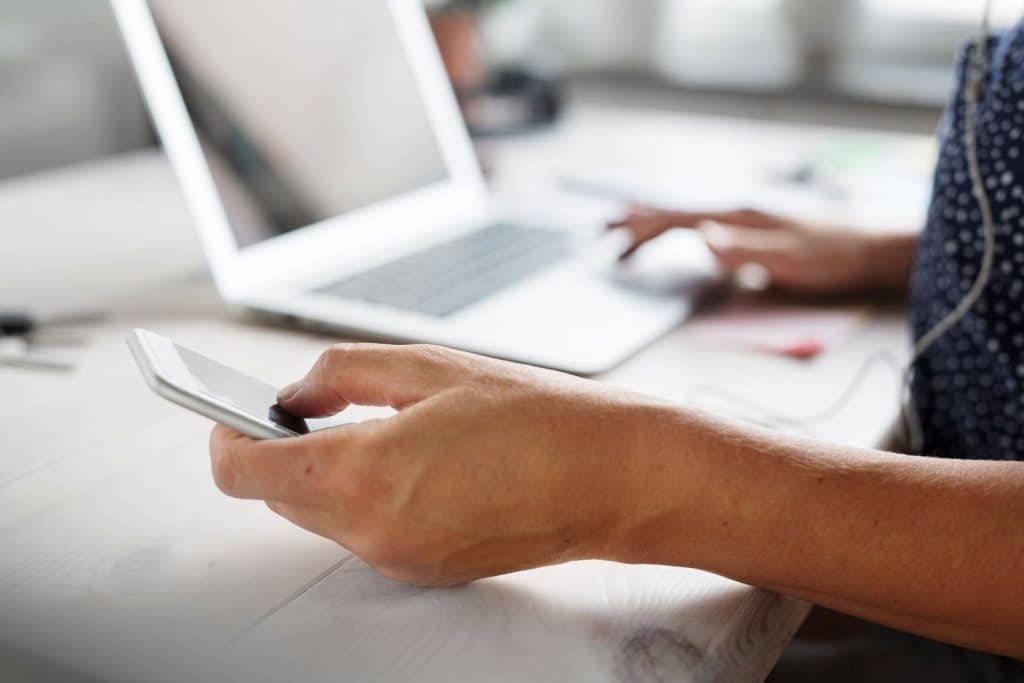 Woman using laptop for creating an Instagram Accounts