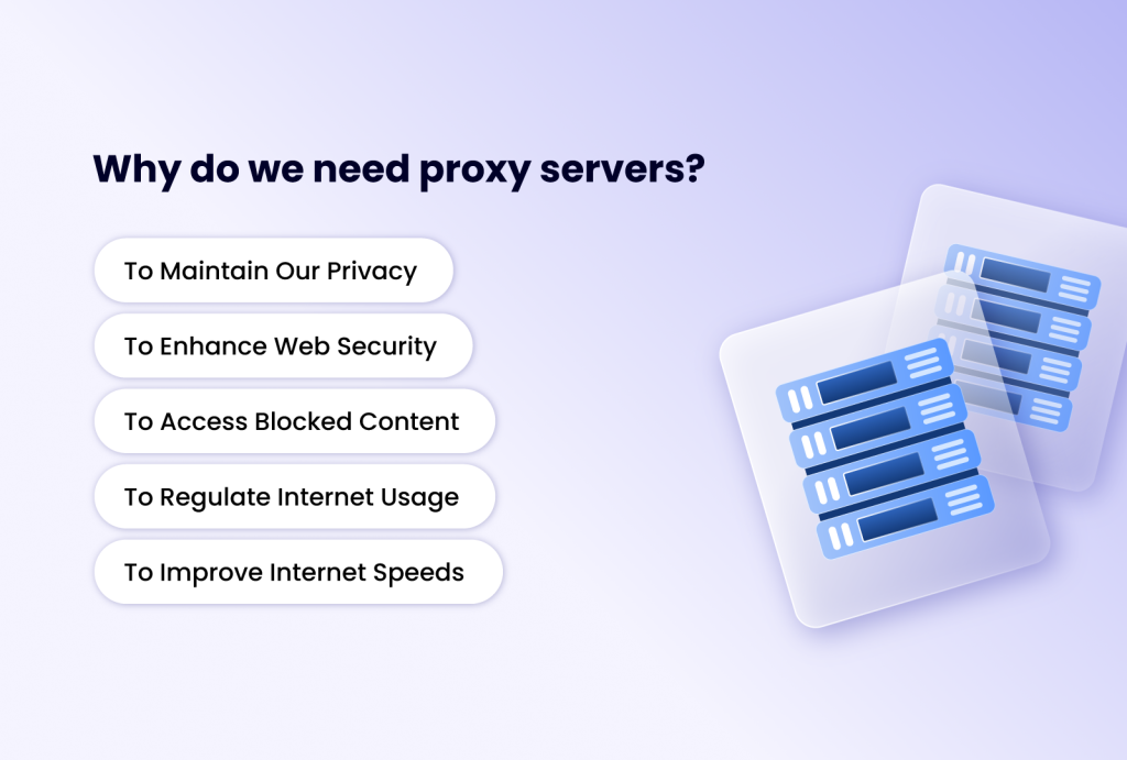why do we need proxy servers with server icons on a grey background