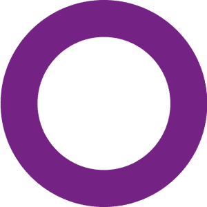 A simple purple circle on a white background.