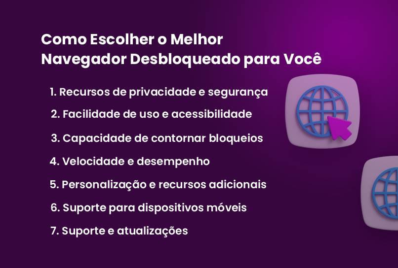 como escolher o melhor navegador desbloqueado para voce