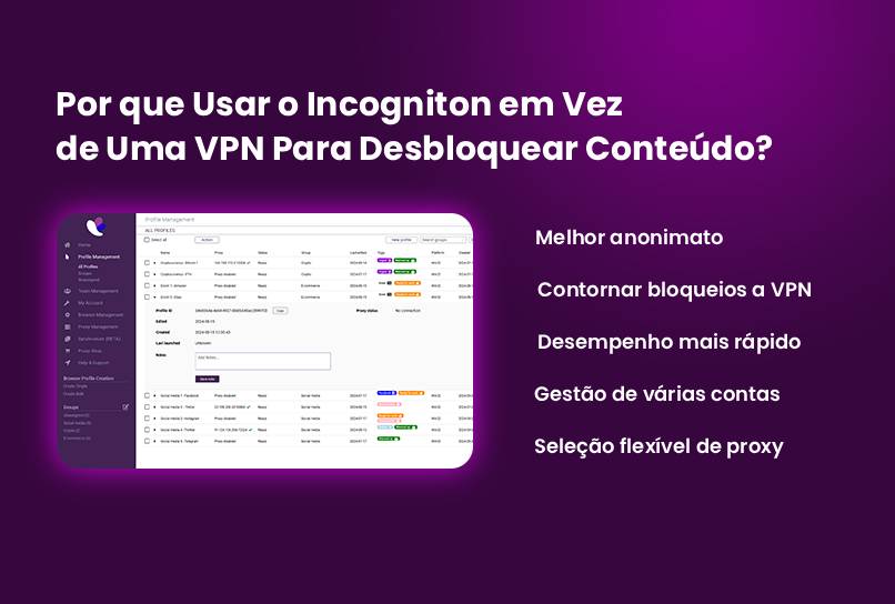 usar Incogniton em vez de uma VPN