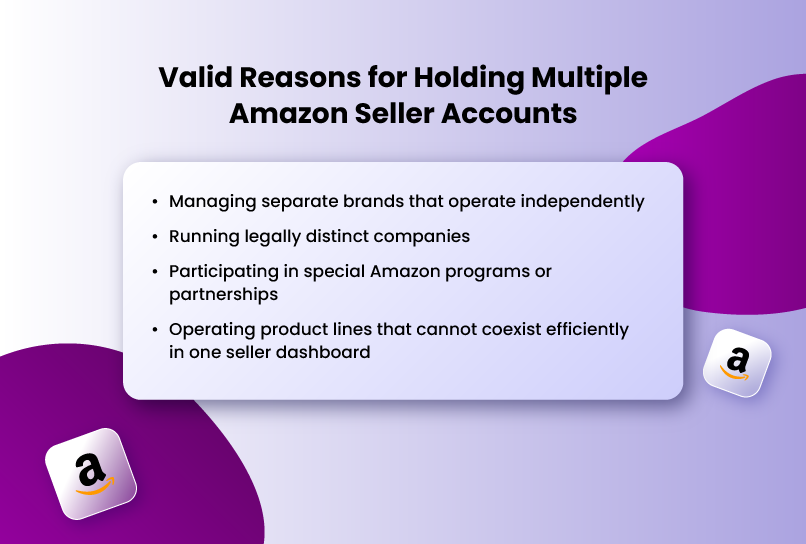 valid reasons for holding multiple amazon seller accounts