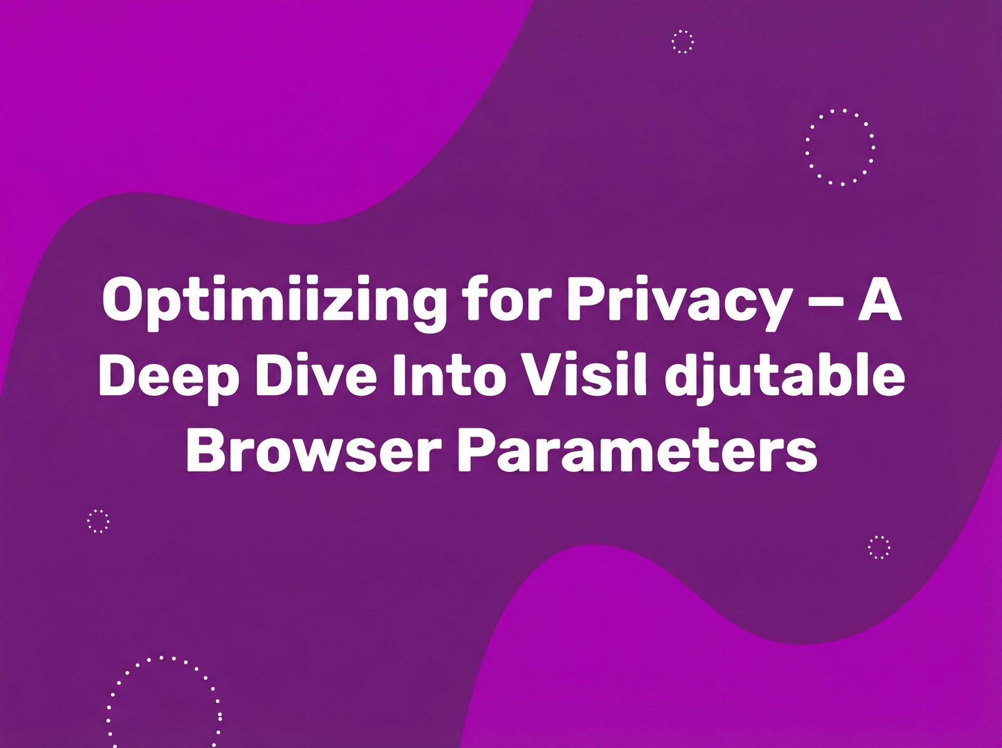 Optimizing for Privacy — A Deep Dive Into Visible and Adjustable Browser Parameters