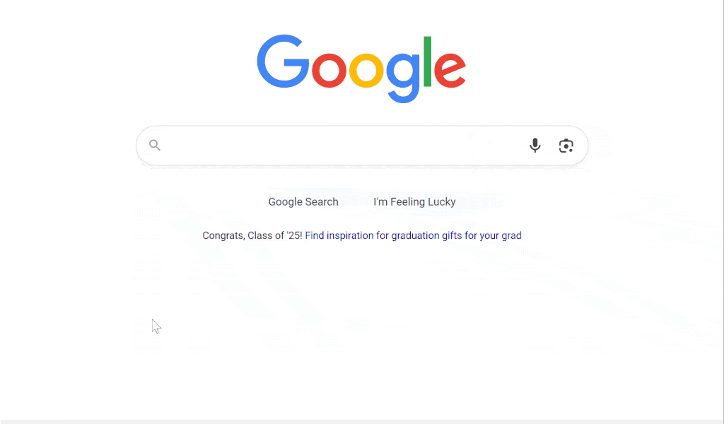 gif of paste as human typing feature tutorial, google search bar