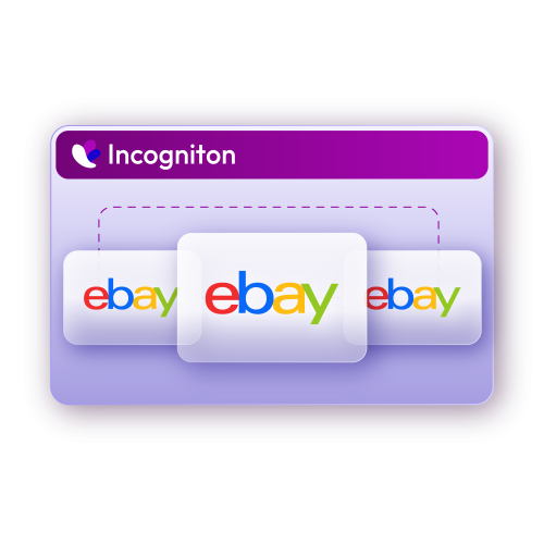 purple square with incogniton logo and three ebay logos